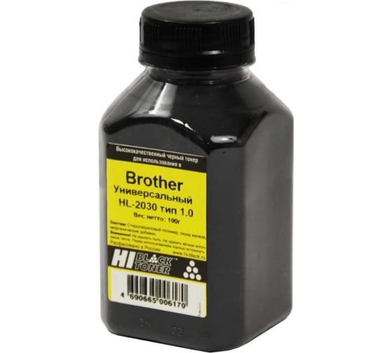 Универсальный тонер Hi-Black для Brother HL-2030, Тип 1.0, Bk, 100 г, банка HB-BR-Univ-T1.0-Bk-100G