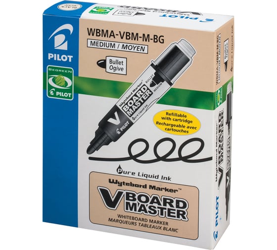 Маркер для доски ОФИСМАГ Pilot V-BOARD Master, Черный, круглый наконечник, 4 мм, Wbma-vbm-m 150832