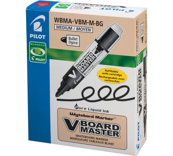 Маркер для доски ОФИСМАГ Pilot V-BOARD Master, Красный, круглый наконечник, 4 мм, Wbma-vbm-m 150835