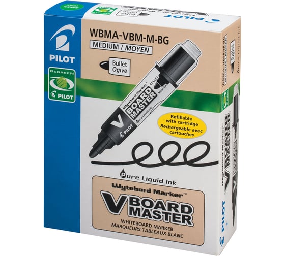 Маркер стираемый для белой доски ОФИСМАГ Зеленый, Pilot V-BOARD Master, 4 мм, Wbma-vbm-m 150833