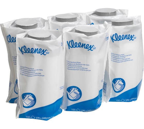 Влажные салфетки для рук Kimberly-Clark Kleenex с антибактериальным эффектом, сменный блок, белый 7783