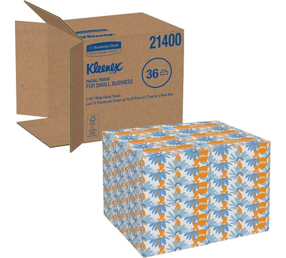 Салфетки для лица Kimberly-Clark Kleenex стандартные, белый 21400