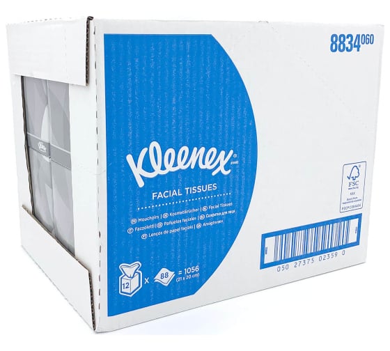 Салфетки для лица Kimberly-Clark Kleenex в кубе белый 8834