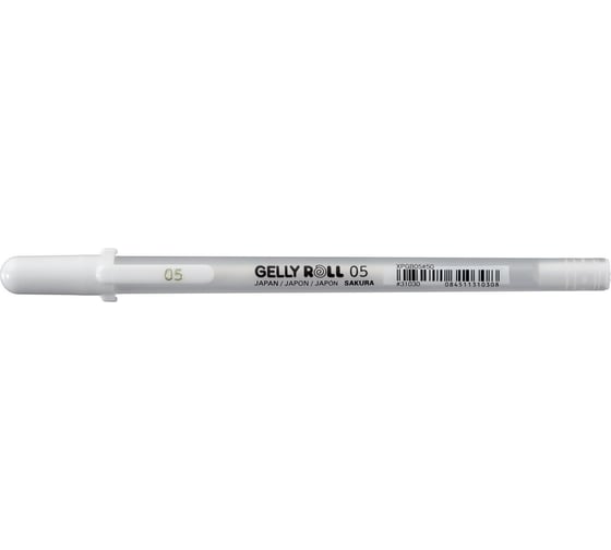 Гелевая ручка SAKURA Gelly Roll белый тонкий стержень 05 XPGB0550