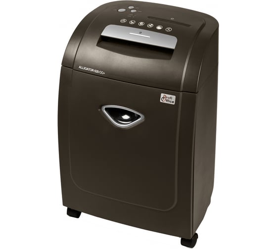 Уничтожитель ProfiOffice Alligator 620CC+, 3 уровня секретности, 4х44 мм, 20 листов, 32 л, CD, карты 91934