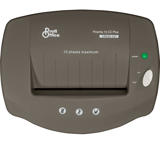Уничтожитель ProfiOffice Piranha 15CC+, 3 уровня секретности, 4х25 мм, 15 листов, 25 л 91918