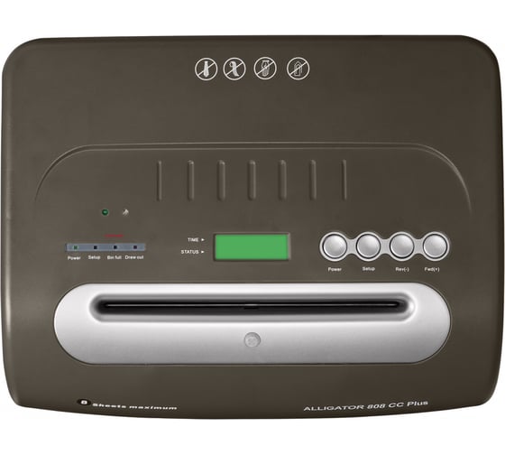 Уничтожитель ProfiOffice Alligator 808CC+, 4 уровня секретности, 1х13 мм, 8 листов, 36 л 91925