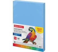 Бумага цветная BRAUBERG ПЛОТНАЯ А4 160 г/м2, 250 л, синяя, интенсив, для печати,творчества 116673