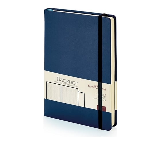 Блокнот Bruno Visconti MEGAPOLIS VELVET формат А5, 100 листов, на резинке темно-синий NAVY 3-525/16 1