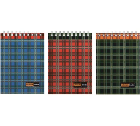 Блокнот Bruno Visconti ULTIMATE BASICS ШОТЛАНДКА гребень, формат А6, 60 листов, 3 вида 3-60-472 1
