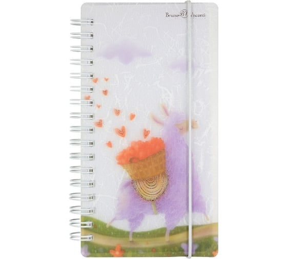 Блокнот Bruno Visconti CUTE JOURNAL формат А6-, 80 листов, на гребне с резинкой линейка 3-574/02 1