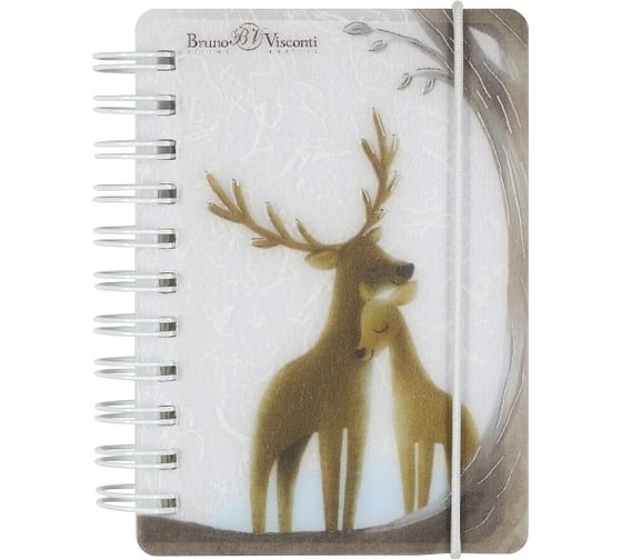 Блокнот Bruno Visconti CUTE JOURNAL FOREST DREAM формат А7, 80 листов, на гребне с резинкой 3 вида клетка 3-573/04