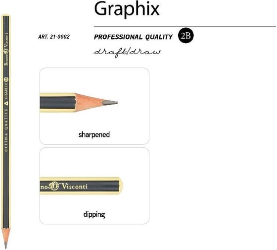 Чернографитовый карандаш Bruno Visconti Graphix 2В 21-0002