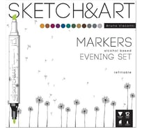 Набор двусторонних скетч-маркеров Bruno Visconti SKETCH ART EVENING SET 12 цветов 22-0076/05