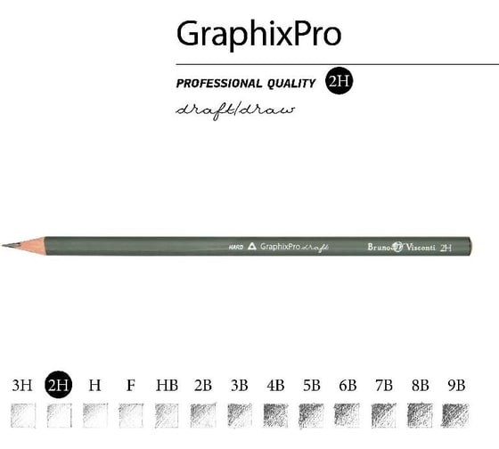 Чернографитовый карандаш Bruno Visconti GraphixPro 2Н 21-0011