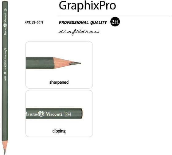 Чернографитовый карандаш Bruno Visconti GraphixPro 2Н 21-0011