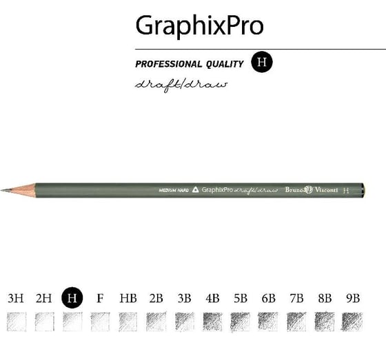 Чернографитовый карандаш Bruno Visconti GraphixPro Н 21-0012