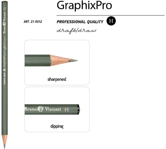 Чернографитовый карандаш Bruno Visconti GraphixPro Н 21-0012
