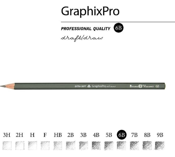 Чернографитовый карандаш Bruno Visconti GraphixPro 6B 21-0019
