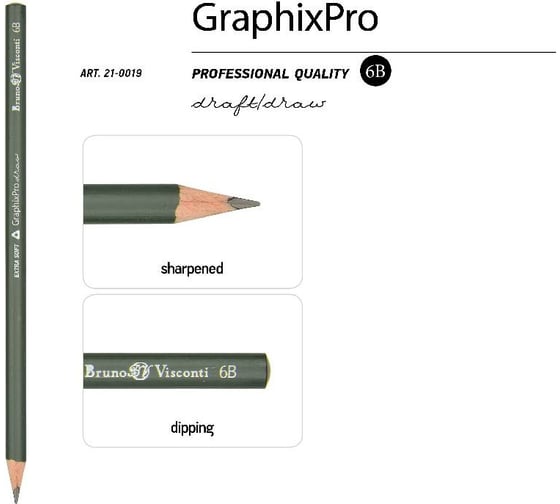 Чернографитовый карандаш Bruno Visconti GraphixPro 6B 21-0019