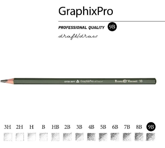 Чернографитовый карандаш Bruno Visconti GraphixPro 9В 21-0037