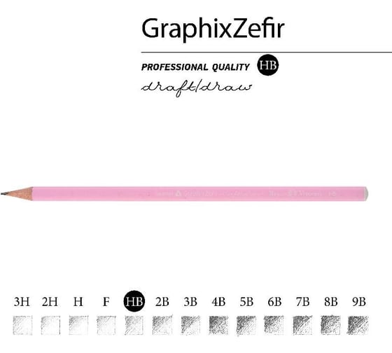 Чернографитовый карандаш Bruno Visconti Graphix Zefir нежно-розовый НВ 21-0045/01