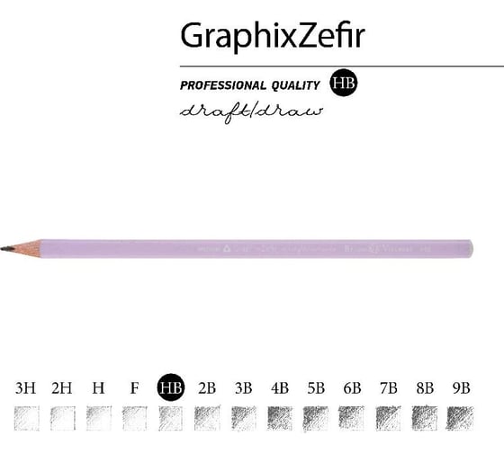Чернографитовый карандаш Bruno Visconti Graphix Zefir нежно-сиреневый НВ 21-0045/05
