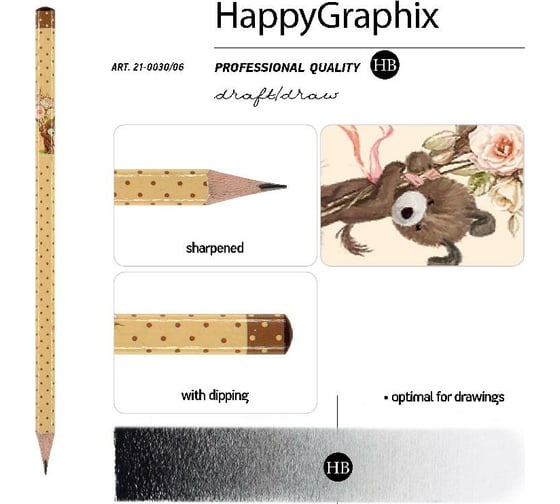 Чернографитовый карандаш Bruno Visconti HappyGraphix ЩЕНОК С БУКЕТОМ НВ 21-0030/06