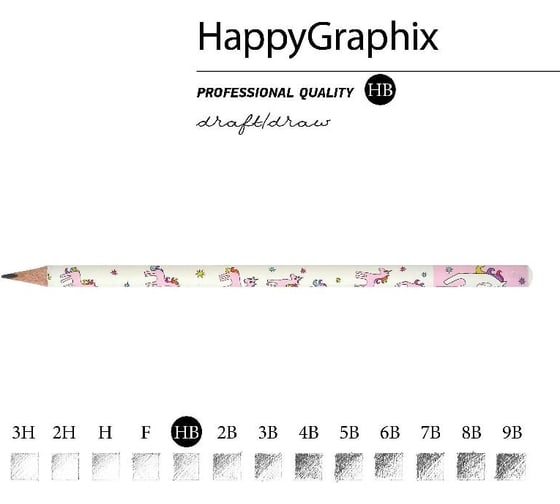 Чернографитовый карандаш Bruno Visconti HappyGraphix ЕДИНОРОГ НВ 21-0030/18