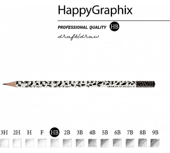 Чернографитовый карандаш Bruno Visconti HappyGraphix КОШКИ-СЕРДЕЧКИ НВ 21-0030/03