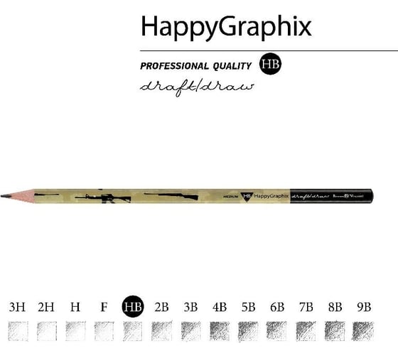 Чернографитовый карандаш Bruno Visconti HappyGraphix МИЛИТАРИ ОРУЖИЕ НВ 21-0030/23