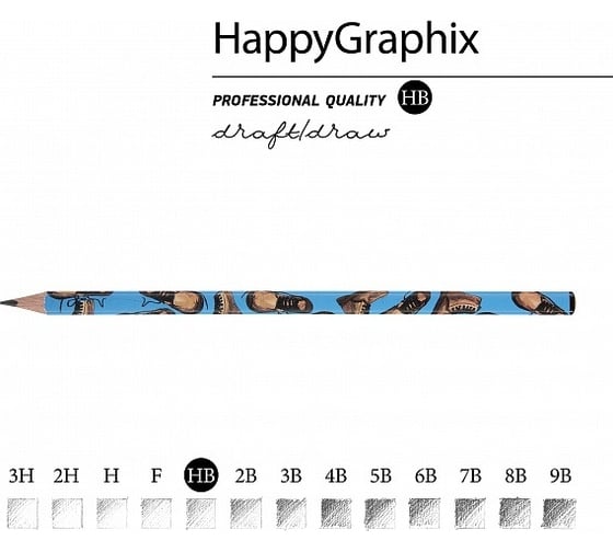 Чернографитовый карандаш Bruno Visconti HappyGraphix Boots Синие ботинки НВ 21-0030/44