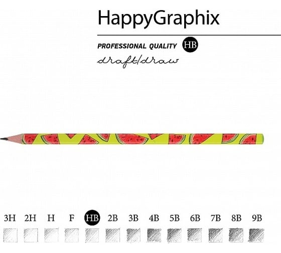 Чернографитовый карандаш Bruno Visconti HappyGraphix Fresh & fruity Арбуз НВ 21-0030/48
