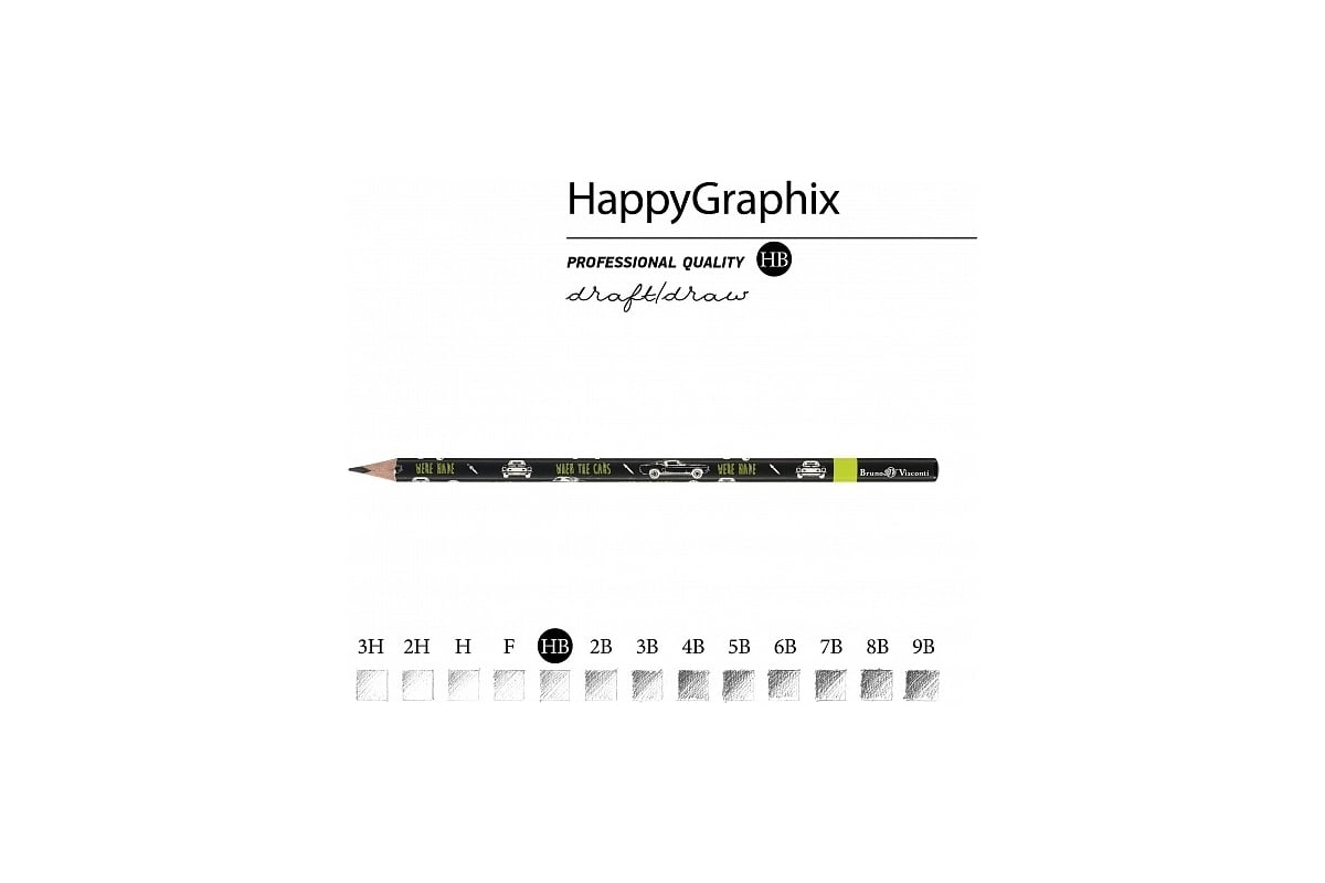 Чернографитовый карандаш Bruno Visconti HappyGraphix Машины цвет салатовый  НВ 21-0030/61 - выгодная цена, отзывы, характеристики, фото - купить в  Москве и РФ