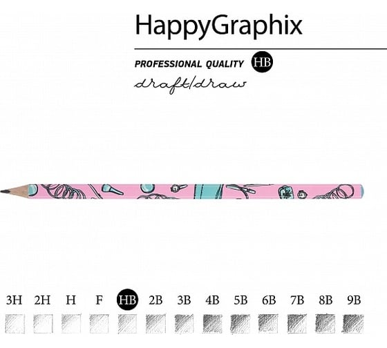 Чернографитовый карандаш Bruno Visconti HappyGraphix Life Style Pink dream НВ 21-0030/67