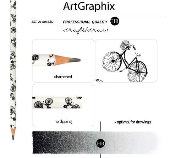 Чернографитовый карандаш Bruno Visconti ArtGraphix НВ пластиковый корпус 21-0038/02