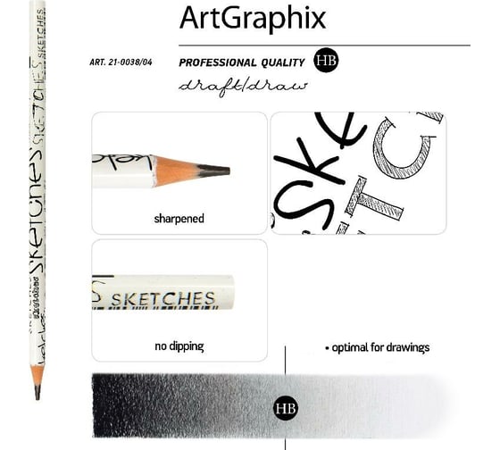 Чернографитовый карандаш Bruno Visconti ArtGraphix НВ пластиковый корпус 21-0038/04
