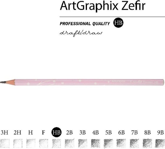 Чернографитовый карандаш Bruno Visconti ArtGraphix Zefir НВ пластиковый корпус 21-0049/07