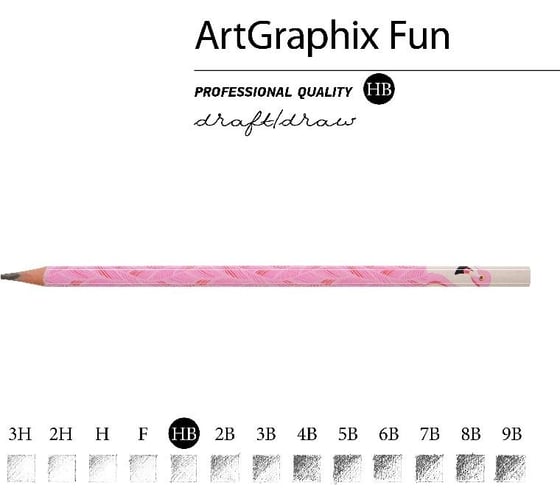 Чернографитовый карандаш Bruno Visconti ArtGraphix Fun НВ пластиковый корпус 21-0050/03