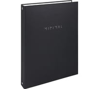 Тетрадь на кольцах BRAUBERG БОЛЬШАЯ, А4, 215x305мм, 100л, твердый картон, клетка, Minimal black, 405408