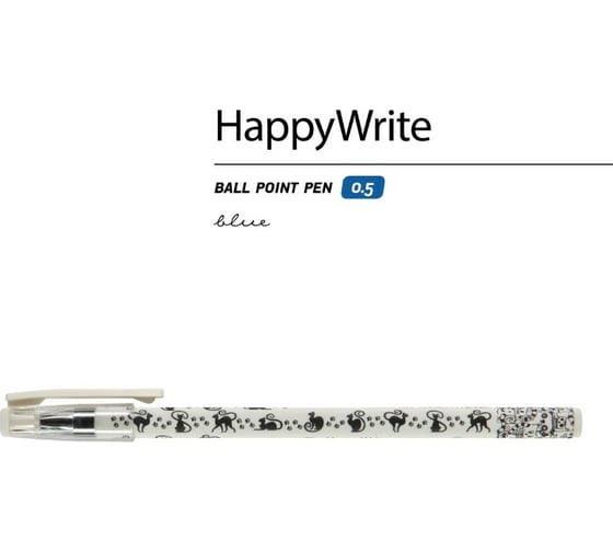 Шариковая ручка Bruno Visconti Happy Write Кошка-силуэт 0.5 мм синяя 20-0116