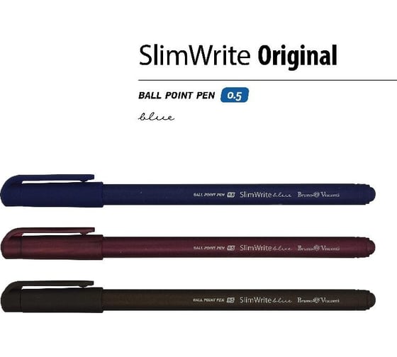 Шариковая ручка Bruno Visconti Slim Write ORIGINAL 0.5 мм синяя 20-0006