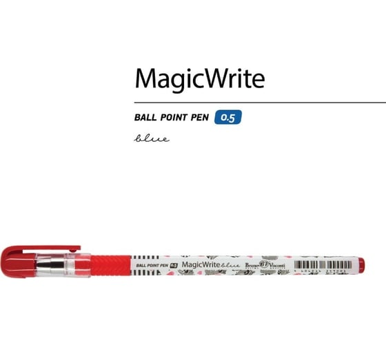 Шариковая ручка Bruno Visconti Magic Write Еноты Сердечки 0.5 мм синяя 20-0240/13