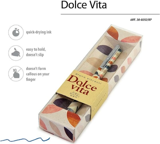 Шариковая ручка Bruno Visconti DOLCE VITA Лепестки Винтаж металлический корпус 0.7 мм 20-0252/01