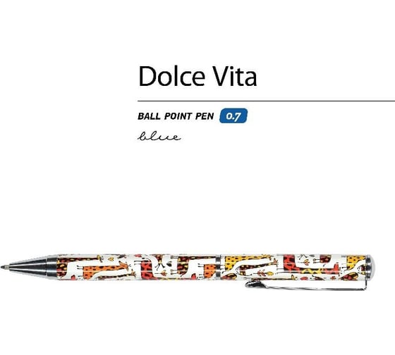 Шариковая ручка Bruno Visconti DOLCE VITA Жирафы металлический корпус 0.7 мм синяя 20-0252/06