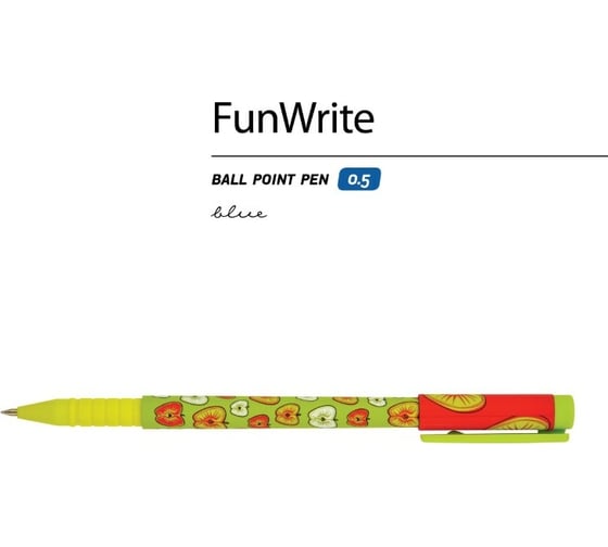 Шариковая ручка Bruno Visconti Fun Write Яблочные дольки 0.5 мм синяя 20-0212/33
