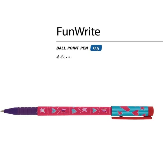 Шариковая ручка Bruno Visconti Fun Write Сердечки голубые 0.5 мм синяя 20-0212/11