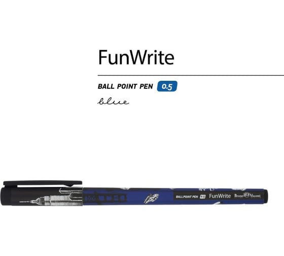 Шариковая ручка Bruno Visconti Fun Write Нью-Йорк 0.5 мм синяя 20-0212/80