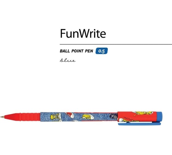 Шариковая ручка Bruno Visconti Fun Write Кеды разноцветные 0.5 мм синяя 20-0212/27