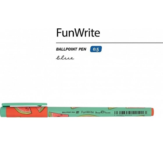 Шариковая ручка Bruno Visconti Fun Write Fresh & fruity Арбуз 0.5 мм синяя 20-0212/94